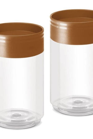 milton-stack-it-750-plastic-storage-jar-set-of-2-630-ml-each-brown-air-tight-storage-jar-kitchen-organiser-bpa-free-stackable-modular-food-grade-recyclable-brown