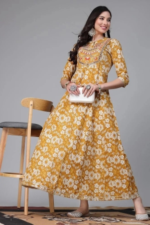 stylum-cotton-printed-anarkali-womens-kurti-mustard-pack-of-1-none