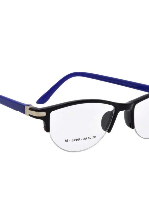 Hrinkar Trending Eyeglasses: Black and Blue Oval Optical Spectacle Frame For Women |HFRM3007-BK-BU