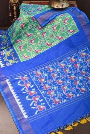 ikkat-pochampally-pure-silk-saree-in-sea-green-and-blue-silk-mark-certified