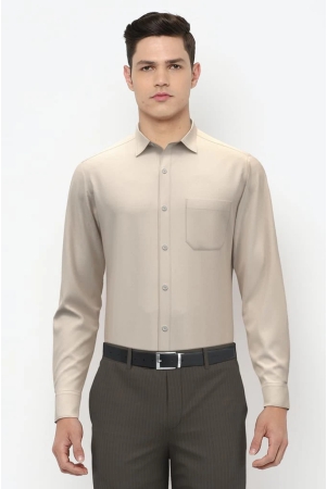 Men Cream Regular Fit Formal Full Sleeves Formal Shirt