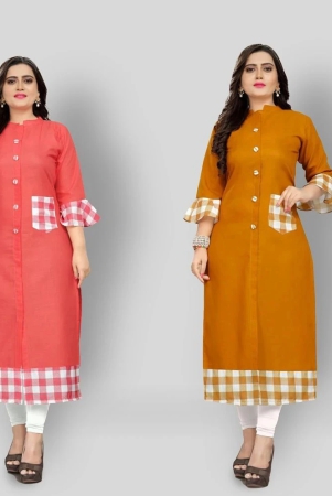 lerkiza-multicolor-cotton-womens-straight-kurti-pack-of-2-4xl