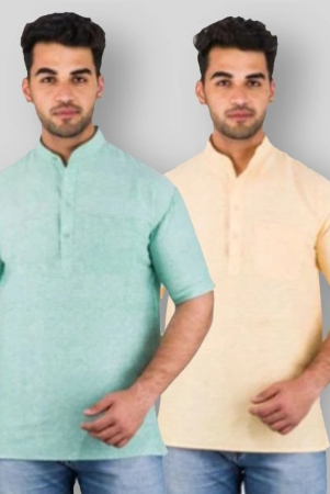 deshbandhu-dbk-multicolor-cotton-mens-shirt-style-kurta-pack-of-2-none