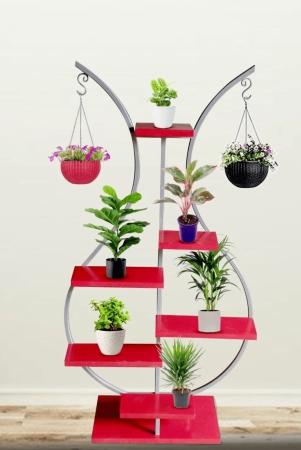 decorative-iron-6-tier-flower-pot-holder-shelf-indoor-outdoor-metal-plant-stand-space-saving-garden-planter-for-multiple-pots-red-white