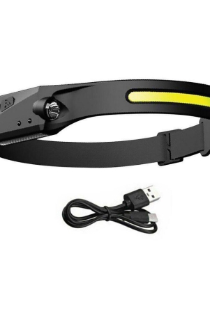 lightweight-full-vision-head-light-led-cob-rechargeable-headlamp-with-hands-wave-sensor-mode-black