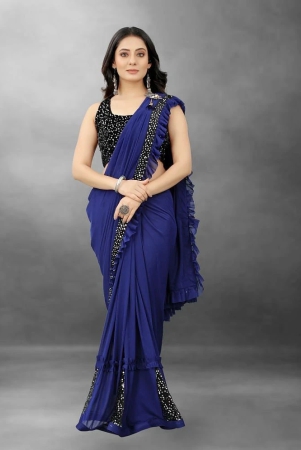 apnisha-blue-lycra-saree-with-blouse-piece-pack-of-1-blue