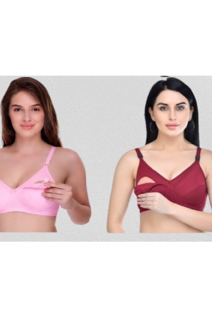 desiprime-multicolor-cotton-solid-womens-maternity-bra-pack-of-2-40b