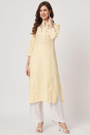 amiras-indian-ethnicwear-yellow-viscose-womens-straight-kurti-pack-of-1-none