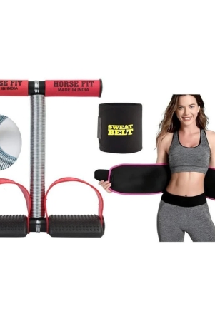 HORSE FIT Tummy Trimmer Single spring with Slim Belt Combo | Waist Trimmer | Body Shaper | Weight Loss Fitness Equipment | Body Toner | Single Spring Ab Tummy Trimmer - Assorted