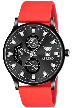 Abrexo Red Silicon Analog Mens Watch