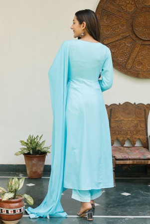 AMIRA'S INDIAN ETHNICWEAR - Blue Rayon Women's Stitched Salwar Suit ( ) - XXL