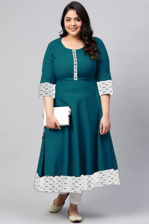 Estela - Teal Cotton Blend Women's Flared Kurti ( Pack of 1 ) - None