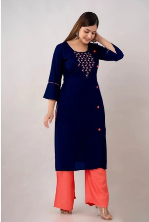 kapadia-navy-blue-rayon-womens-straight-kurti-pack-of-1-none