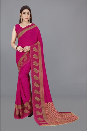 Anand Sarees - Pink Georgette Saree With Blouse Piece ( Pack of 1 ) - Pink