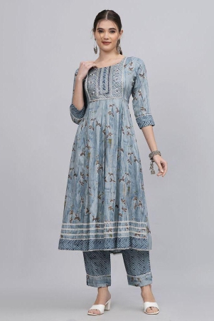 highlight-fashion-export-rayon-printed-kurti-with-pants-womens-stitched-salwar-suit-light-blue-pack-of-1-none