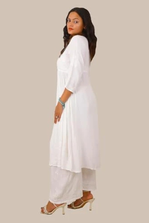 pravia-lucknowi-chikankari-hand-embroidered-white-long-gown-kurti-set-with-hand-embroidered-palazzo-for-girls-women