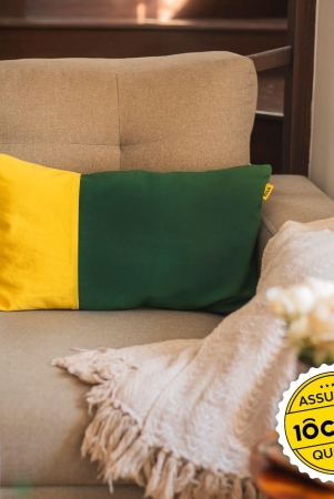 Two Tone Lumbar Cushion Cover | Single Yellow-Green 12