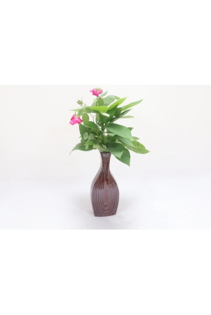 khurja-pottery-flower-vase-pan-shape-brown-colour-size-10-inches