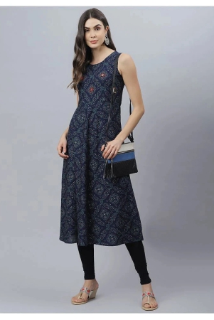 stylum-navy-rayon-womens-flared-kurti-m