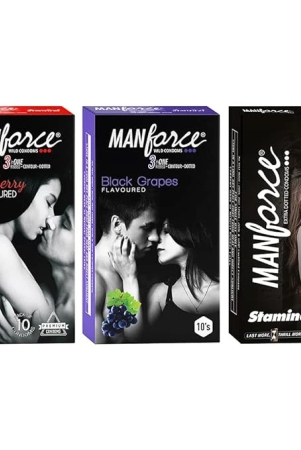 manforce-combo-pack-strawberryblack-grapes-pineapple-flavoured-condom-set-of-3-30-sheets