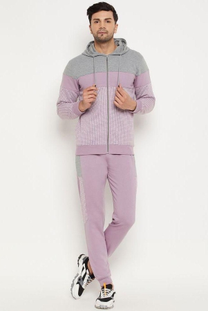 Wild West Lavender Fleece Regular Fit Colorblock Mens Sports Tracksuit ( Pack of 1 ) - None