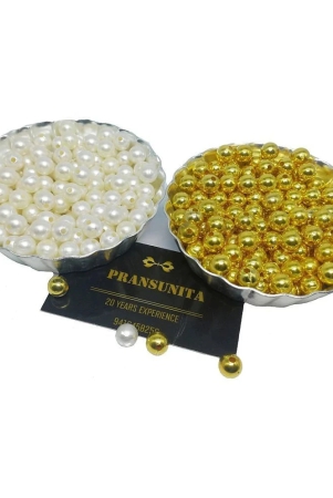 pransunita-300-pcs-off-white-golden-acrylic-round-pearl-loose-beads-macrame-vandanwar-bracelet-necklace-diy-handmade-accessories-for-jewelry-making-crafts-size-12-mm