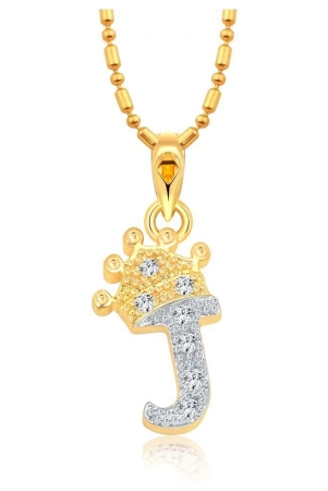 vighnaharta-royal-crown-j-letter-cz-gold-and-rhodium-plated-alloy-pendant-for-men-and-women-vfj1282pg-golden