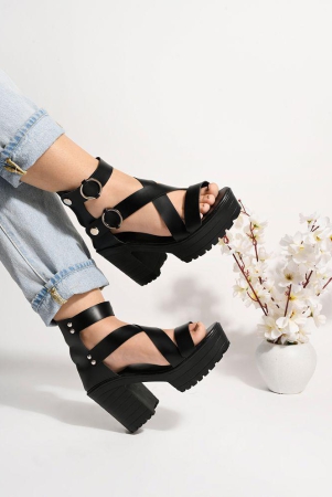 Shoetopia - Black Women''s Sandal Heels - None