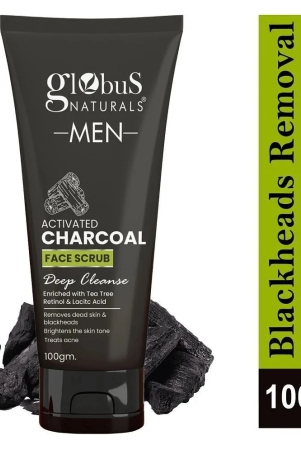 Globus Naturals Activated Charcoal Face Scrub for Men, 100gm