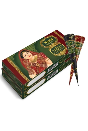 Neeta Mehendi Cones for Hand Desgning & Wedding, Bridal Mehandi Cone Reddish Brown Color 4 Pcs in 1 Box (Pack of 3)