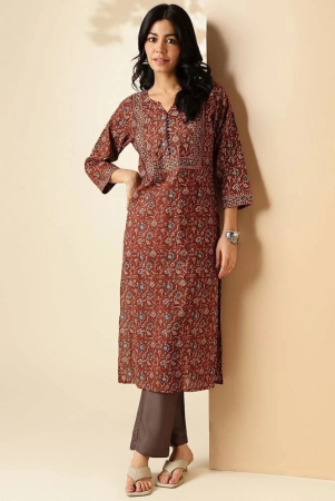 vbuyz-cotton-printed-straight-womens-kurti-brown-pack-of-1-none