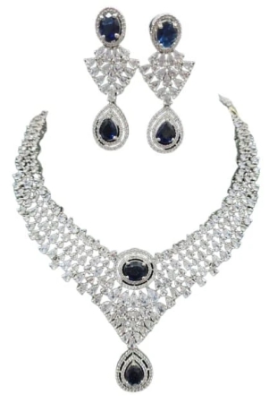 american-diamond-bridal-necklace-set-with-earrings-in-silver-finish