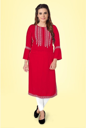 kapadia-red-rayon-womens-straight-kurti-pack-of-1-none