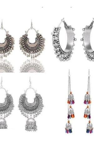 samridhi-dc-silver-jhumki-earrings-pack-of-4-silver