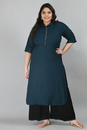 prettyplus-by-desinoor-teal-straight-rayon-womens-stitched-salwar-suit-pack-of-1-none