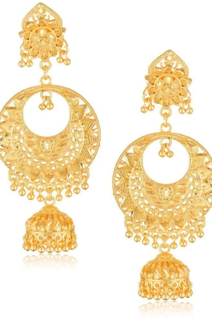 vivastri-golden-jhumki-earrings-pack-of-1-golden