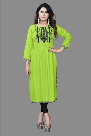 haya-fashion-lime-green-rayon-womens-straight-kurti-pack-of-1-none