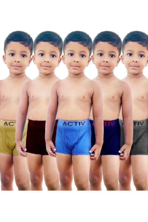 HAP Boys Cotton Trunks | Pack of Five |Innerwear /boxer /Drawer /Outer Elastic - None