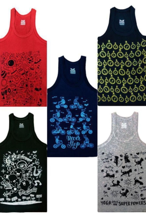 HAP Multicolored Printed Vest for Boys and Girls / pack of 5 /Innerwear Casual Wear - None