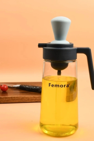 femora-glass-oil-dispenser-bottle-with-silicone-brushdropper-550-ml-grey-oil-jar-pack-of-1