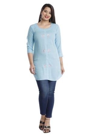 jc4u-blue-viscose-womens-straight-kurti-m