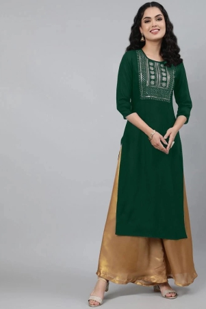 jash-creation-green-rayon-womens-straight-kurti-pack-of-1-none