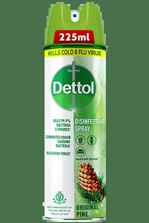 Dettol Surface Disinfectant Sanitizer Spray - Kills Germs & Bacteria, Original Pine, 225 Ml