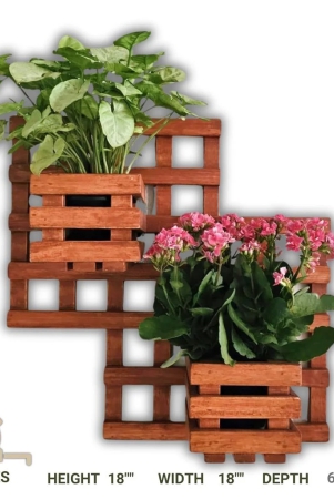 barish-wall-mounted-planter-square-double-handcrafted-with-rubberwood-indoor-hanging-planter-with-wall-mount-stand-18-x-18-x-6-inches