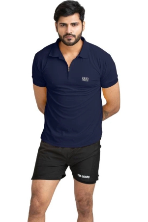 men-solid-polo-neck-polyester-navy-blue-t-shirt