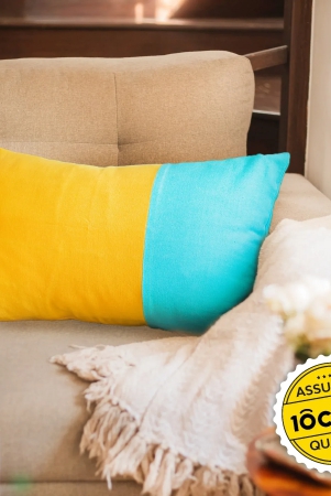 two-tone-lumbar-cushion-cover-single-marine-yellow-12-x-20