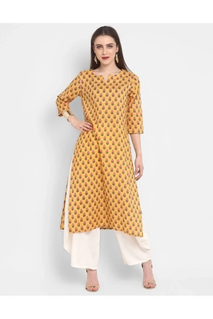 antaran-cotton-printed-straight-womens-kurti-yellow-pack-of-1-none