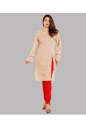 rangun-red-cotton-blend-straight-kurti-l