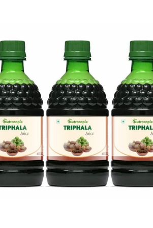 NUTROCOPIA Triphala Juice | 100% Ayurvedic | Relieves Constipation & Improves Digestion | No Added Sugar - 400 ML (Pack of 3)