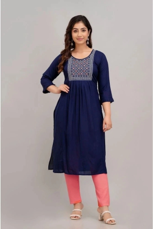 kapadia-navy-rayon-womens-straight-kurti-pack-of-1-none